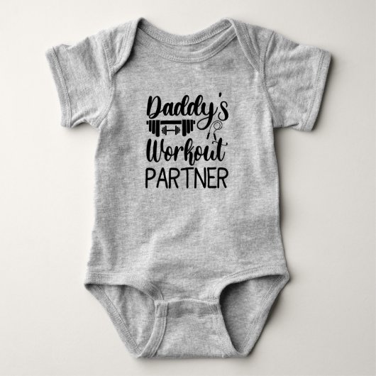 Daddy's Gym Baby Grow Grappige Workout Geschenken Romper (Voorkant)