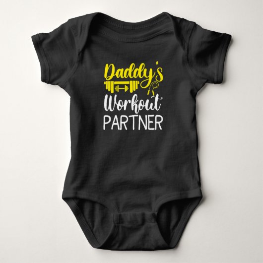 Daddy's Gym Baby Grow Grappige Workout Geschenken Romper (Voorkant)