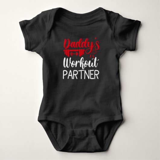 Daddy's Gym Baby Grow Grappige Workout Geschenken Romper (Voorkant)