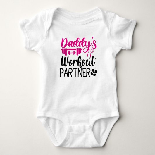 Daddy's Gym Baby Grow Grappige Workout Geschenken Romper (Voorkant)