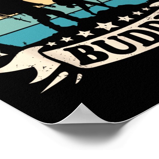 Daddy's Hiking Buddy Hiker Dad Kids Boys For Fathe Poster (Hoek)