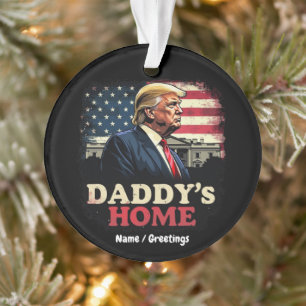 Daddy's Home 2025 Een Patriotische en Grappige Kij Ornament