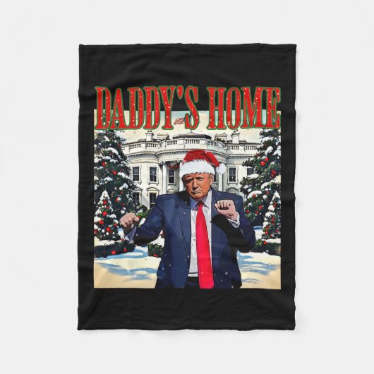 Daddy's Home Christmas Edition Witte Huis Trump D Fleece Deken (Voorkant)