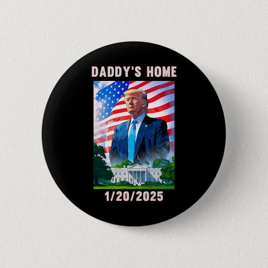 Daddy's Home Donald Trump 2024 Ronde Button 5,7 Cm (Voorkant)