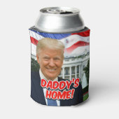 Daddy's Home President Donald Trump 2024 Overwinni Blikjeskoeler (Blikje Achterkant)