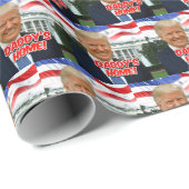 Daddy's Home President Donald Trump 2024 Overwinni Cadeaupapier (Rol Hoek)