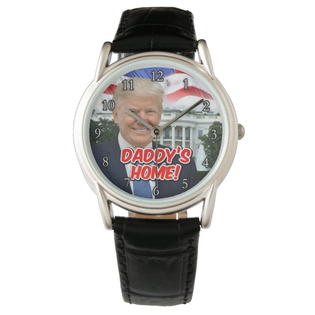 Daddys Home President Donald Trump 47 Inhuldiging Horloge (Voorkant)