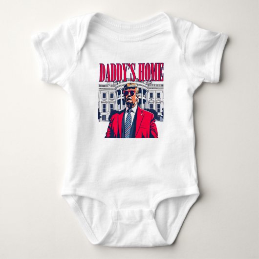 Daddy's Home Rood Wit & Blauw Trump Romper (Voorkant)