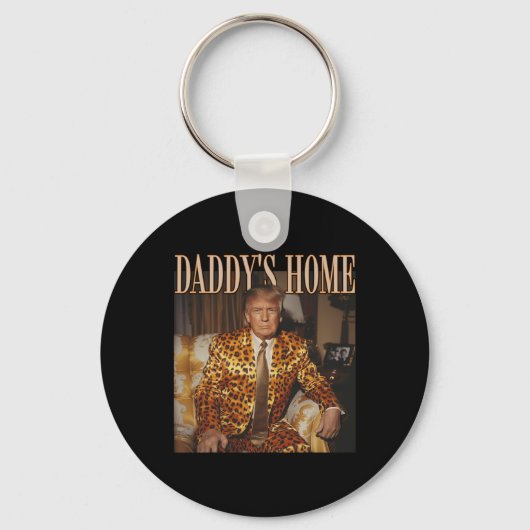 Daddy's Home Trump 2024 Leopard Funny Sleutelhanger (Voorkant)