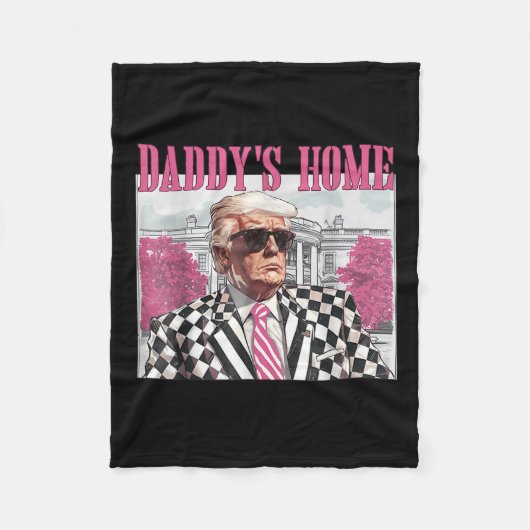 Daddys Home Trump Roze 2024 Fleece Deken (Voorkant)