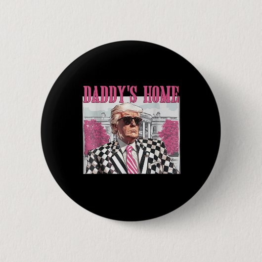 Daddys Home Trump Roze 2024 Ronde Button 5,7 Cm (Voorkant)