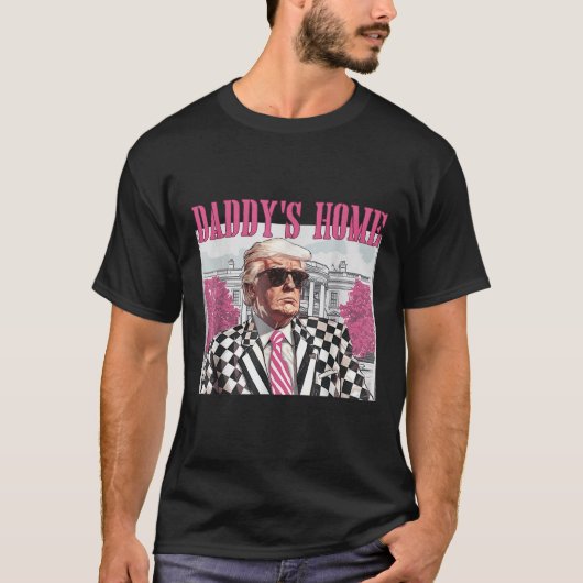 Daddys Home Trump Roze 2024 T-shirt (Voorkant)