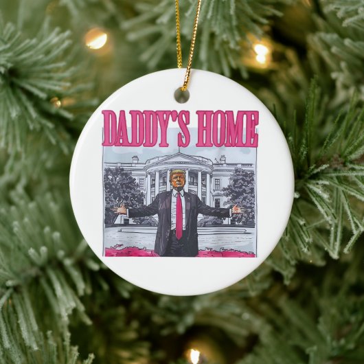 Daddy's Home Trump Roze Gift Keramisch Ornament (Boom)