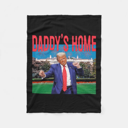 Daddy's Home Trump Roze Trump 2024 Neem Amerika Ba Fleece Deken (Voorkant)