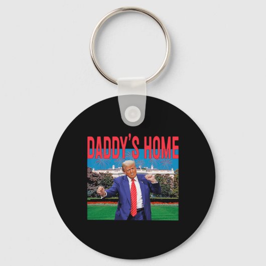 Daddy's Home Trump Roze Trump 2024 Neem Amerika Ck Sleutelhanger (Voorkant)