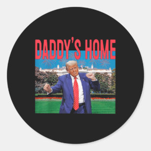 Daddys Home Trump Roze Trump 2024 Neem Amerika ter Ronde Sticker
