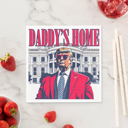 Daddy's Home Trump Whitehouse Patriottisch Servet (Insitu)
