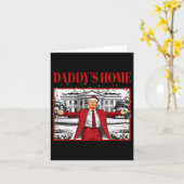 Daddy's Home voor Kerstmis Kerstman Grappig Trump  Kaart (Gele Bloem)
