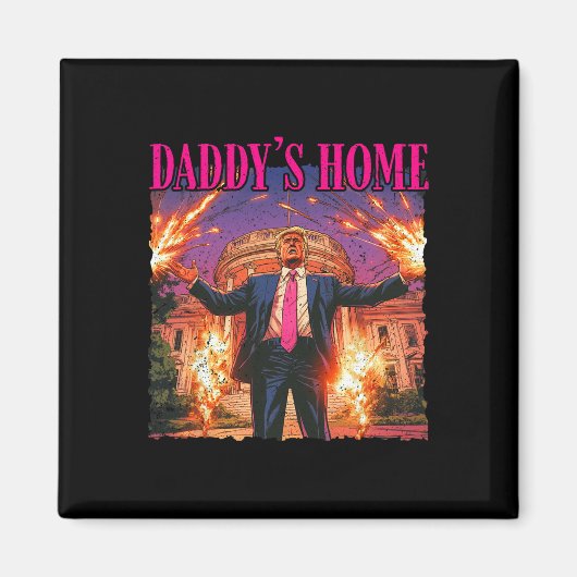 Daddy's Home White House Kerstmis Magneet (Voorkant)