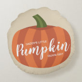 Daddy's Kleine Pompoen Herfst Nursery Rond Kussen (Achterkant)