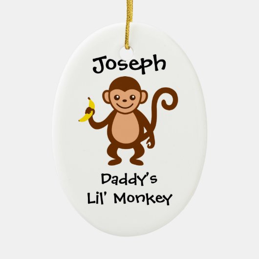 Daddys Lil Monkey Keramisch Ornament (Voorkant)