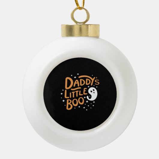 Daddys Little Boo Happy Halloween Style Keramische Bal Ornament (Voorkant)