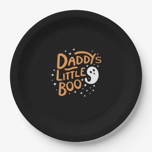 Daddys Little Boo Happy Halloween Style Papieren Bordje (Voorkant)