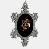 Daddys Little Boo Happy Halloween Style Tin Sneeuwvlok Ornament (Links)