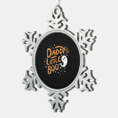 Daddys Little Boo Happy Halloween Style Tin Sneeuwvlok Ornament (Rechts)