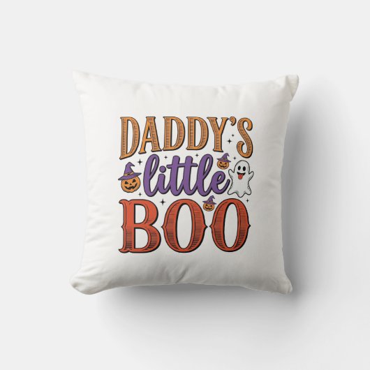 Daddys Little Boo Vintage Halloween Kussen (Voorkant)