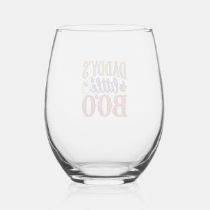Daddys Little Boo Vintage Halloween Wijnglas Zonder Voet