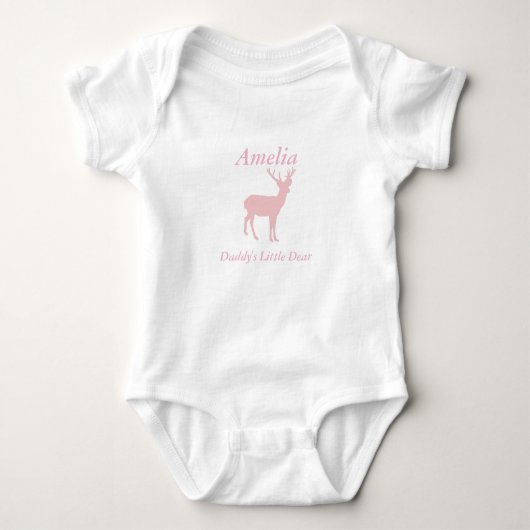 Daddy's Little Dear Baby Girl Deer Outfit Romper (Voorkant)