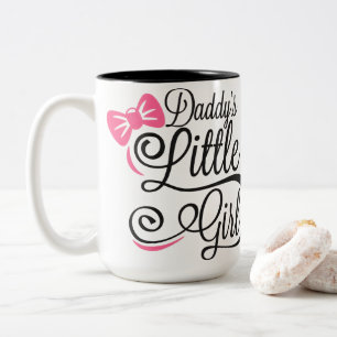 Daddy's Little Girl Roze Strik Script Tweekleurige Koffiemok