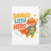 Daddy's Little Hero - Super Kind Cartoon Design Save The Date (Staand voorkant)