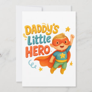 Daddy's Little Hero - Super Kind Cartoon Design Save The Date