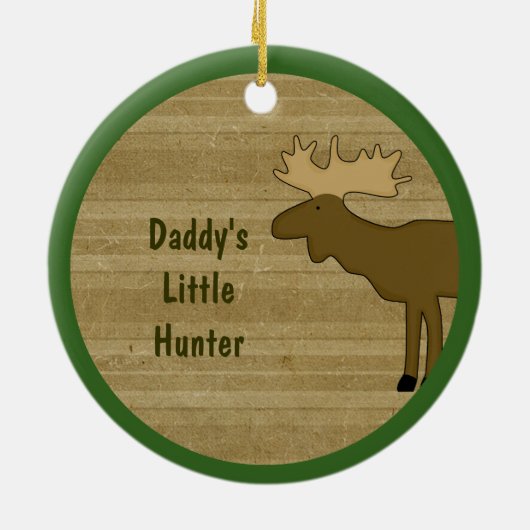 Daddys Little Hunter Rustic Log Cabin  Keramisch Ornament (Achterkant)
