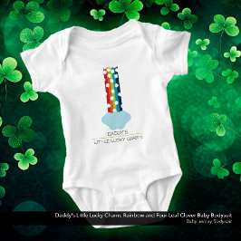 Daddy's Little Lucky Charm Rainbow 4-Leaf Clover Romper