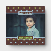 Daddys Little Man Brown Stars and Boys Photo Fotoplaat (Voorkant)