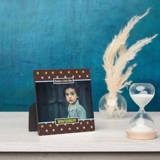 Daddys Little Man Brown Stars and Boys Photo Fotoplaat (Insitu)