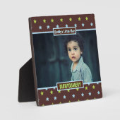 Daddys Little Man Brown Stars and Boys Photo Fotoplaat (Voorkant)