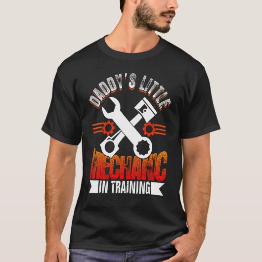 Daddy's Little Mechanic In Training Automotive Tec T-shirt (Voorkant)