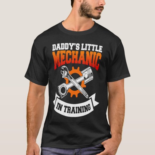 Daddy's Little Mechanic In Training Automotive Tec T-shirt (Voorkant)