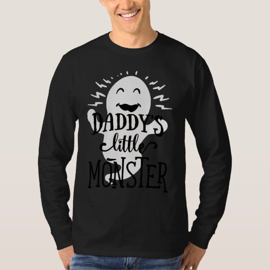 Daddy's Little Monster  Halloween  Ghost  Black Le T-shirt (Voorkant)