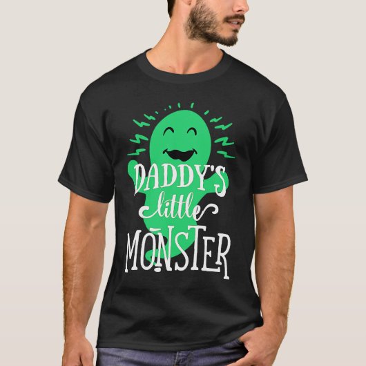 Daddy's Little Monster  Halloween  Green Ghost  1 T-shirt (Voorkant)