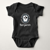 Daddys Little Pirate Skull gepersonaliseerd T-shir Romper (Voorkant)