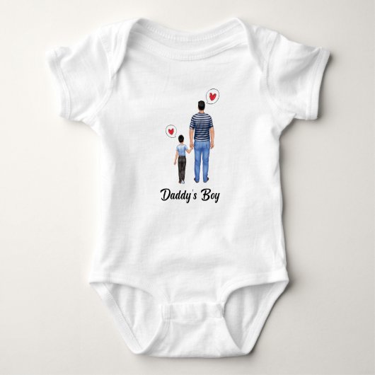 Daddys Little Prince Boy Fathers Day Love Romper (Voorkant)