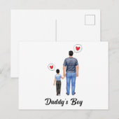 Daddys Little Prince Boy Fathers Day Love Uitnodiging Briefkaart (Voorkant / Achterkant)