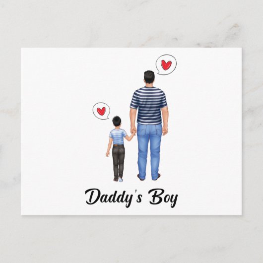 Daddys Little Prince Boy Fathers Day Love Uitnodiging Briefkaart (Voorkant)