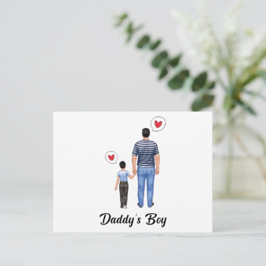 Daddys Little Prince Boy Fathers Day Love Uitnodiging Briefkaart (Staand voorkant)