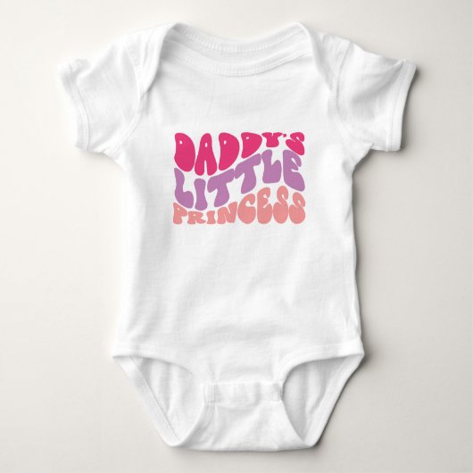 Daddy's Little Princess Retro Typografie Romper (Voorkant)